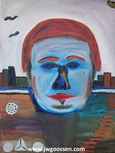 More info on JW Goossen's Blueface painting from his Faces Paintings Series...