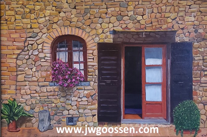 JW Goossen's Le Torri painting from his travel paintings series...