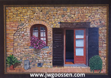 Click for a larger image of JW Goossen's Le Torri travel series painting