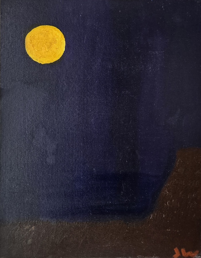 JW Goossen's Moon 3 painting from his Random Paintings Series...