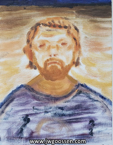 More info on JW Goossen's Olderself painting from his Faces Paintings Series...