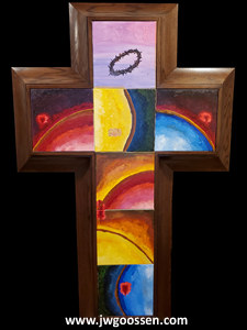 More info on JW Goossen's Primary Colour Cross painting from his Religious Paintings Series...