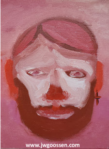 More info on JW Goossen's Red painting from his Faces Paintings Series...