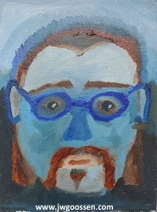 More info on JW Goossen's Stache painting from his Faces Paintings Series...
